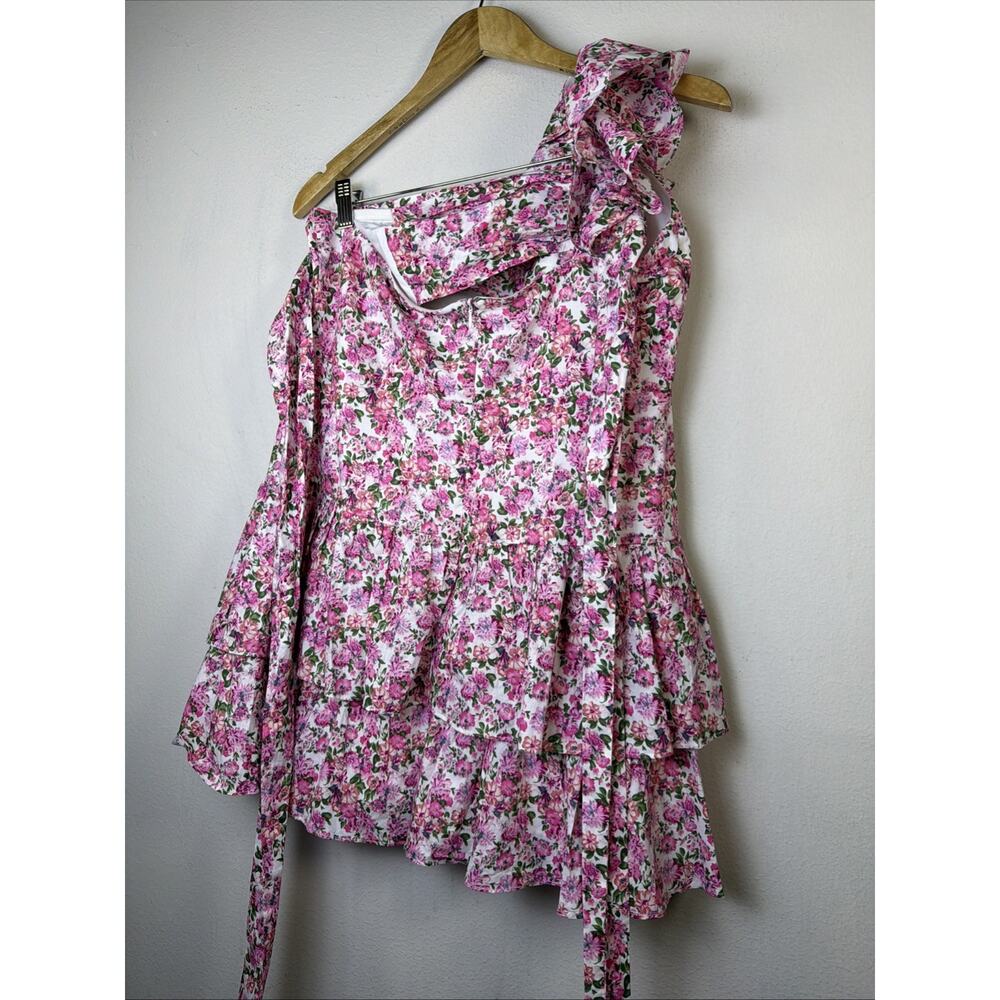 Hello Molly ruffled out pink mini dress XL women 10 victorian romantic sexy NWT - Picture 10 of 16
